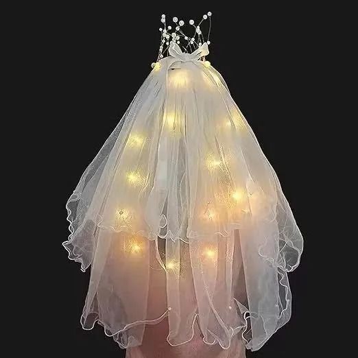 TIARA COROA VEU E LED